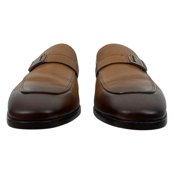 Salvatore Ferragamo Benson Burnished Side Buckle Leather Loafer Size 11E - Picture 4 of 13